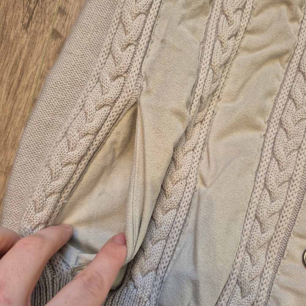 Bleyle Women's Vintage German Cream Virgin Wool Knit Sweater Cardigan Size M/L - Picture 4 of 8
